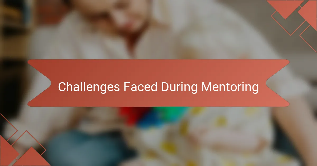 Challenges Faced During Mentoring
