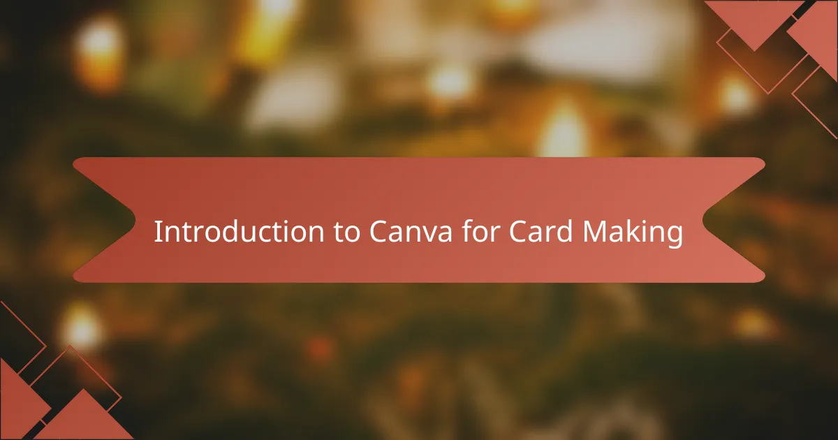 Introduction to Canva for Card Making