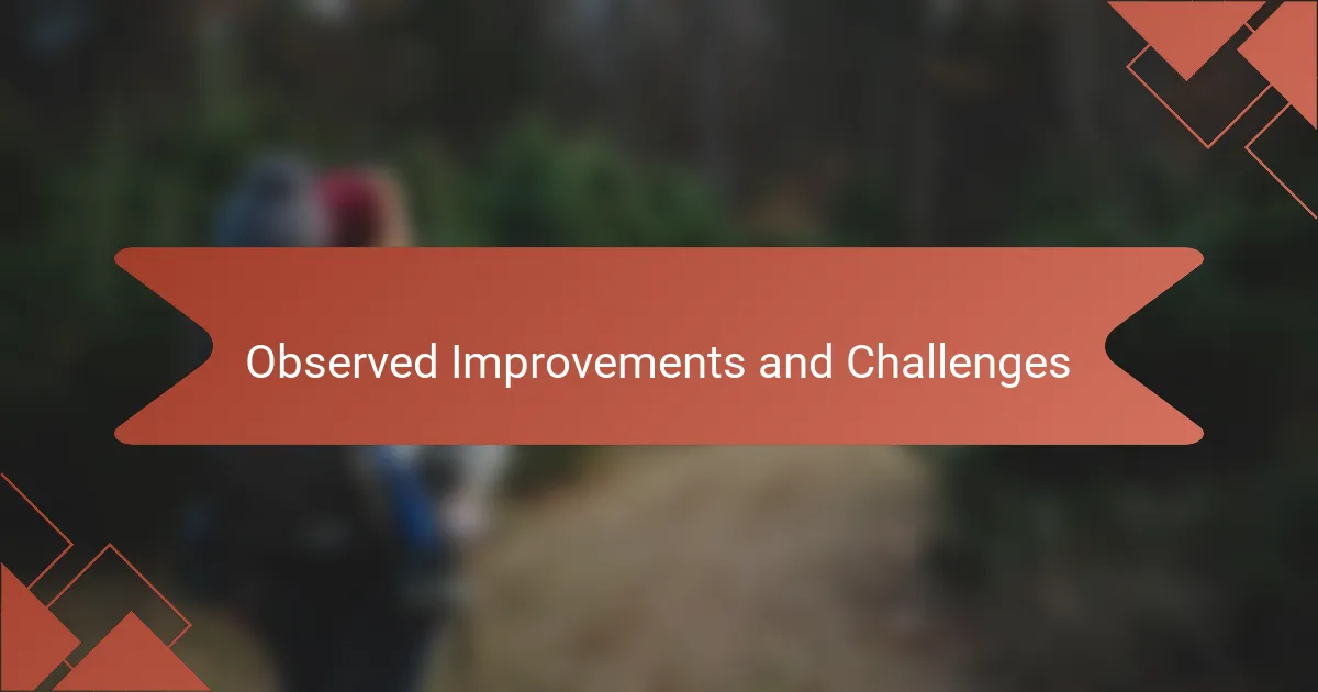 Observed Improvements and Challenges