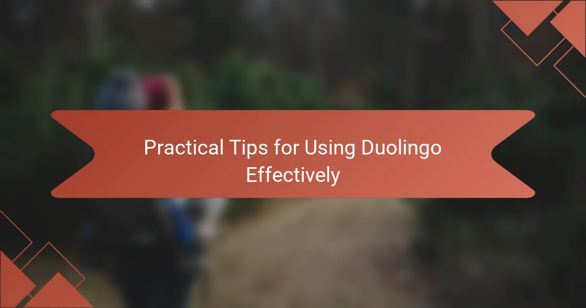 Practical Tips for Using Duolingo Effectively