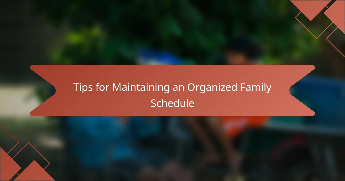 Tips for Maintaining an Organized Family Schedule
